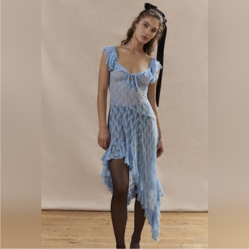 NWT Urban Outfitters Kimchi Blue Chiara Sheer Lace Midi Dress size XS